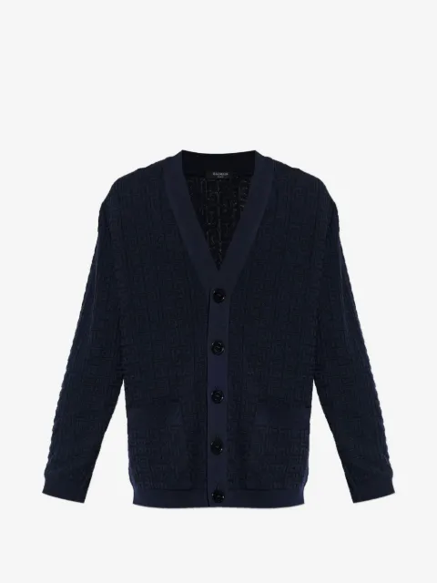 Balmain jacquard V-neck cardigan