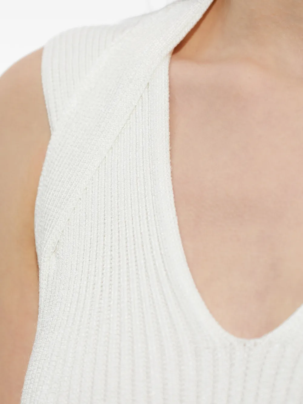 Balmain Mouwloze jurk met V-hals Wit