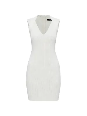 Balmain Knitted button-embellished Minidress | White | FARFETCH