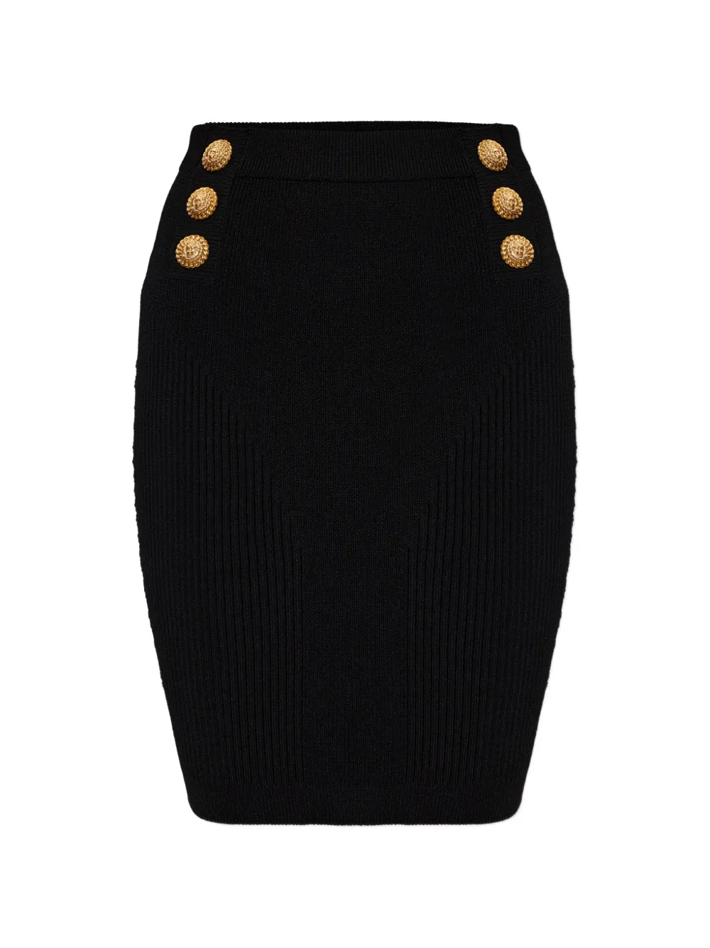 Balmain button ribbed skirt - Nero
