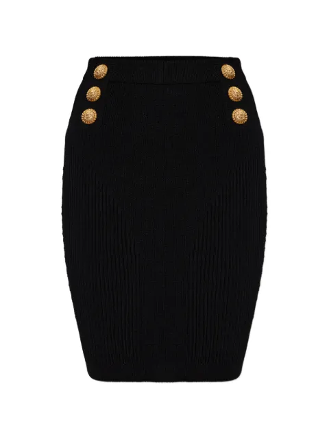 Balmain falda de canalé con botones