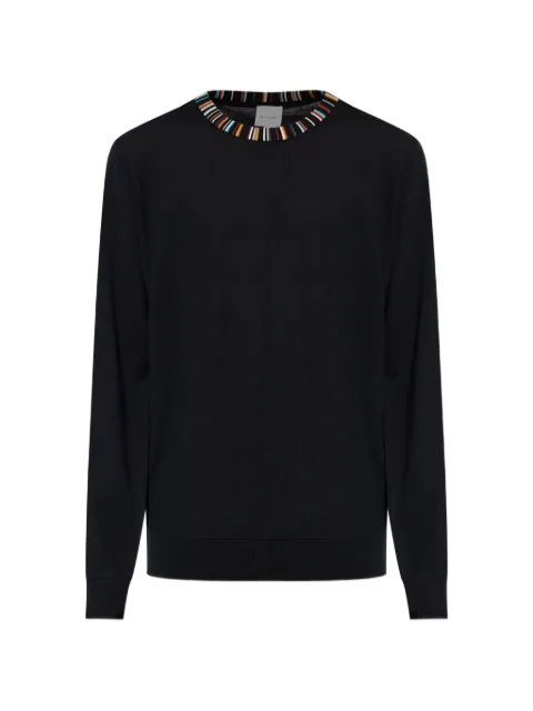Paul Smith striped-detail crew-neck sweater