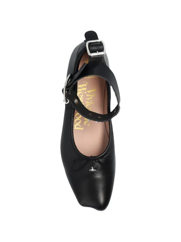 Vivienne Westwood キャロット Vivienne Westwood Bardot ankle-strap Ballet Flats | Black | FARFETCH