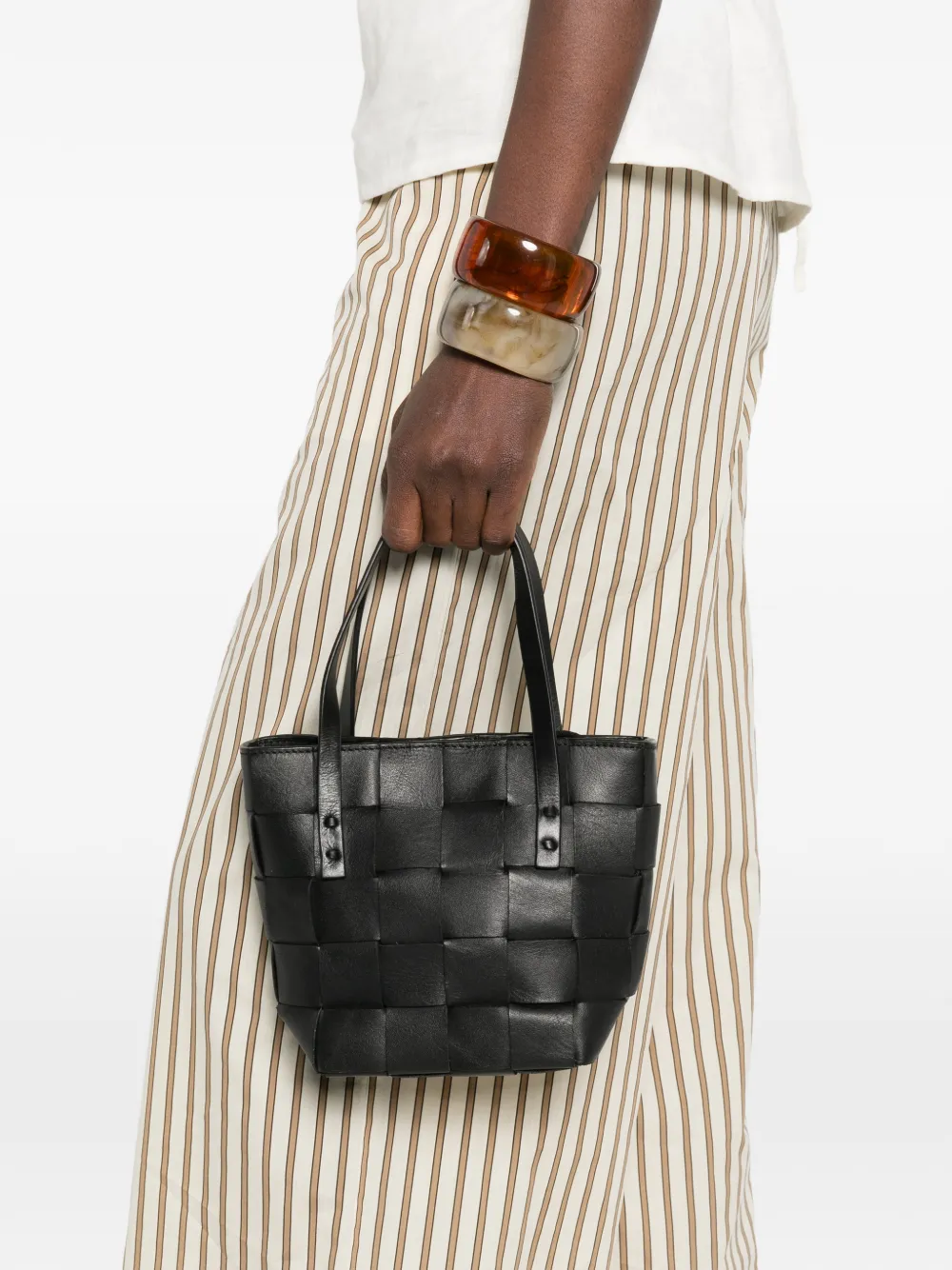  P.a.r.o.s.h. Leather Tote Bag - Black 