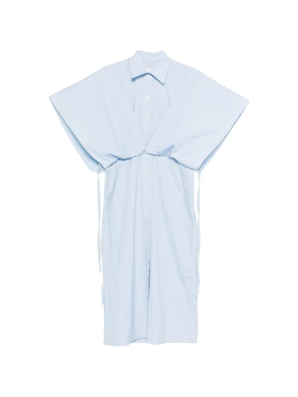 LITKOVSKA striped panelled midi shirt dress - Blu