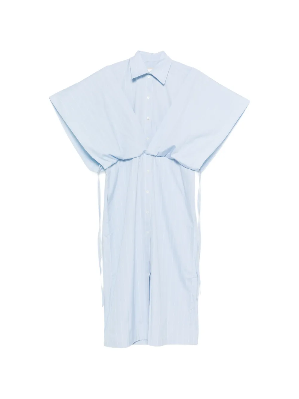 LITKOVSKA striped panelled midi shirt dress - Blu