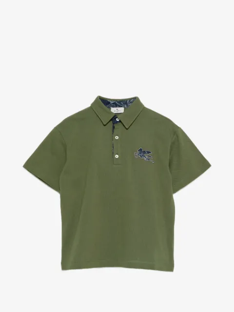 ETRO KIDS playera tipo polo con aplique Pegasus