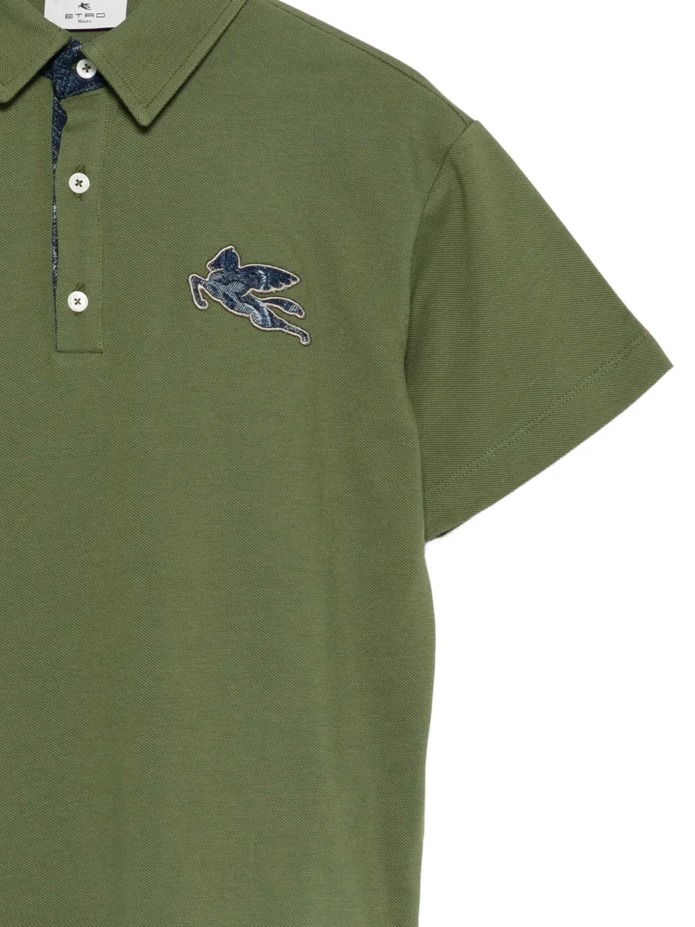 ETRO KIDS Pegasus poloshirt met applicatie Groen