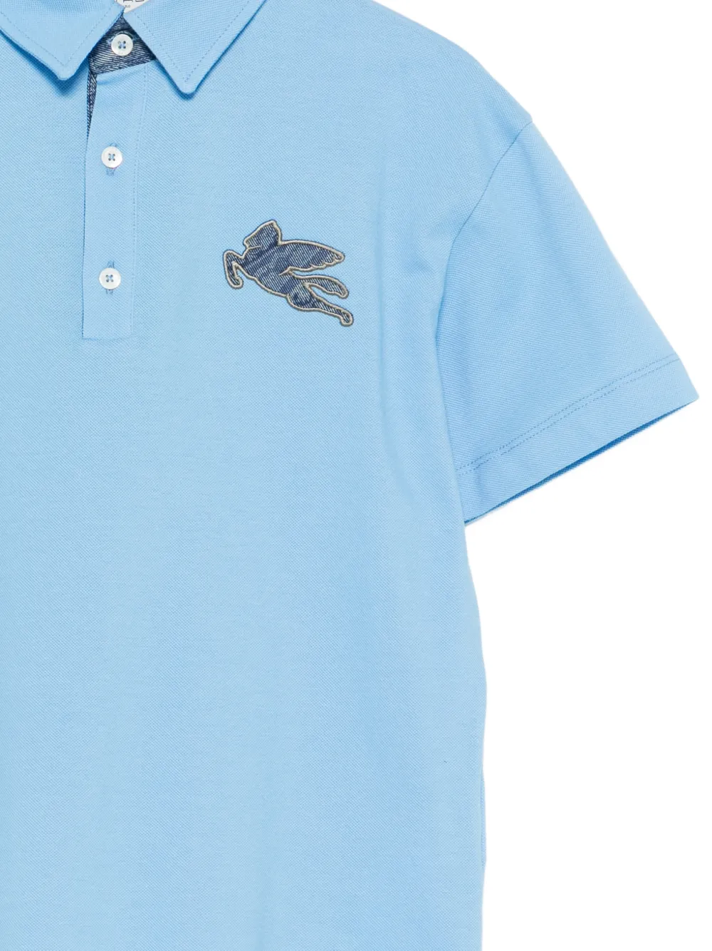 ETRO KIDS Poloshirt met Pegasus-applicatie Blauw