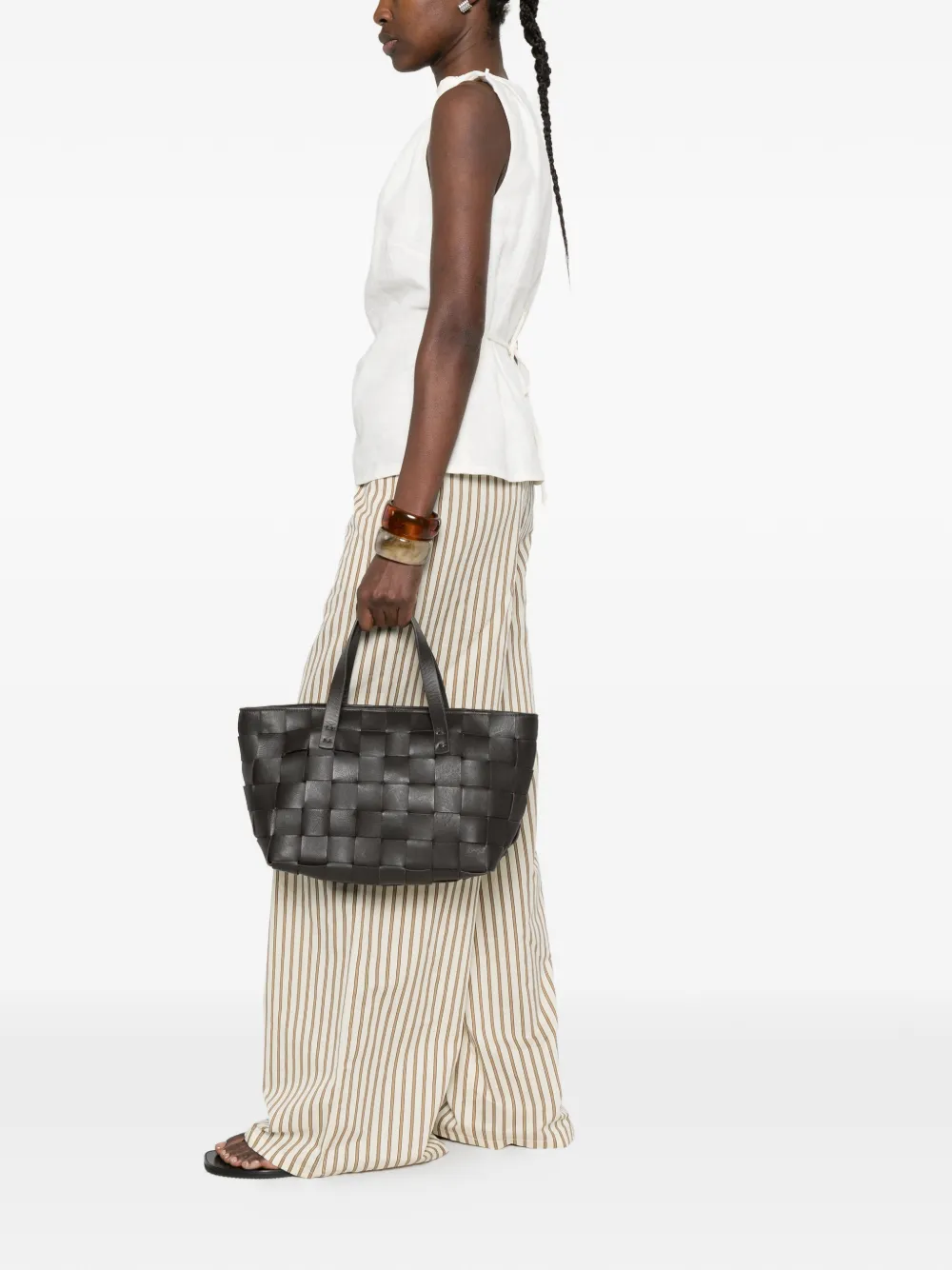  P.a.r.o.s.h. Leather Tote Bag - Brown 