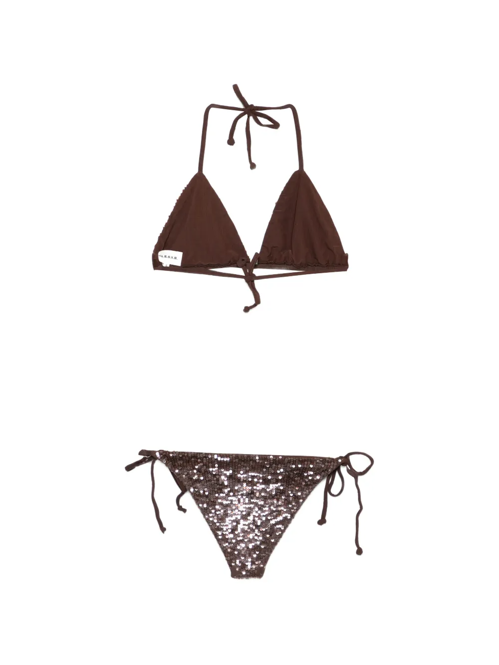  P.a.r.o.s.h. Sequin-embellished Bikini - Brown 