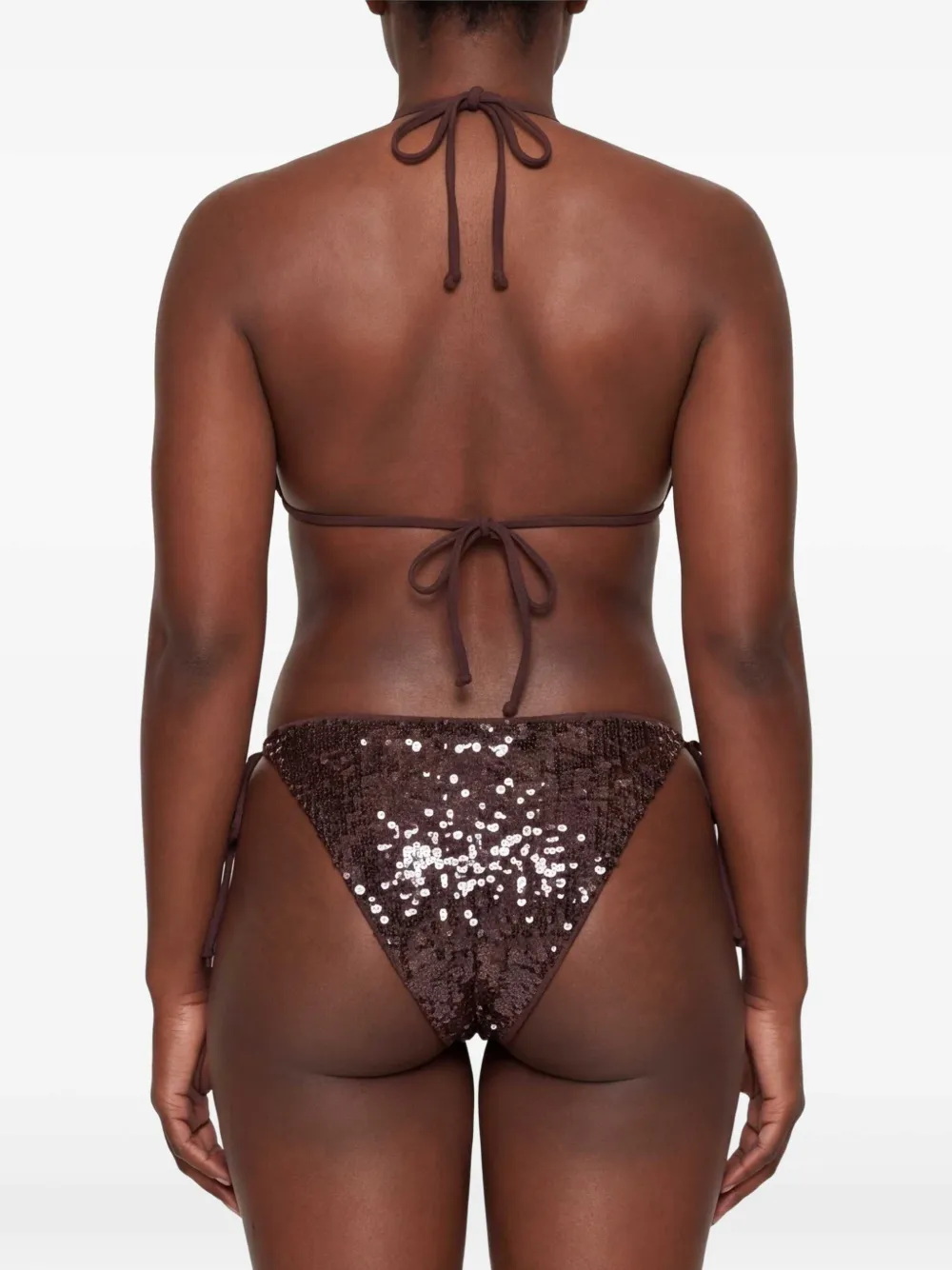 P.A.R.O.S.H. Bikini verfraaid met pailletten Bruin