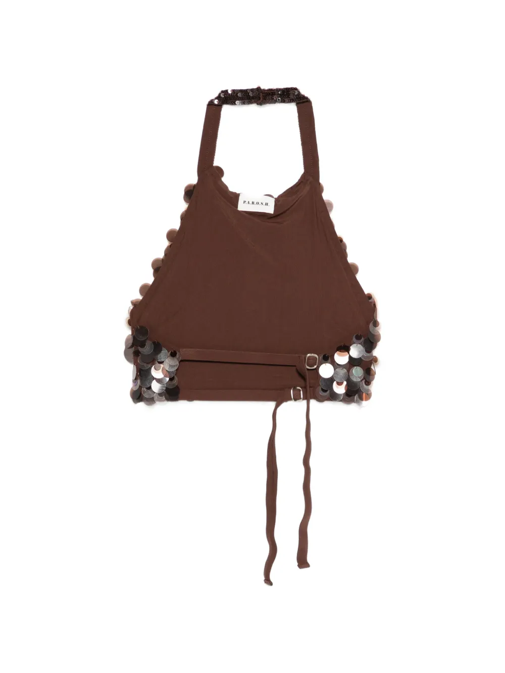  P.a.r.o.s.h. Sequin-embellished Top - Brown 