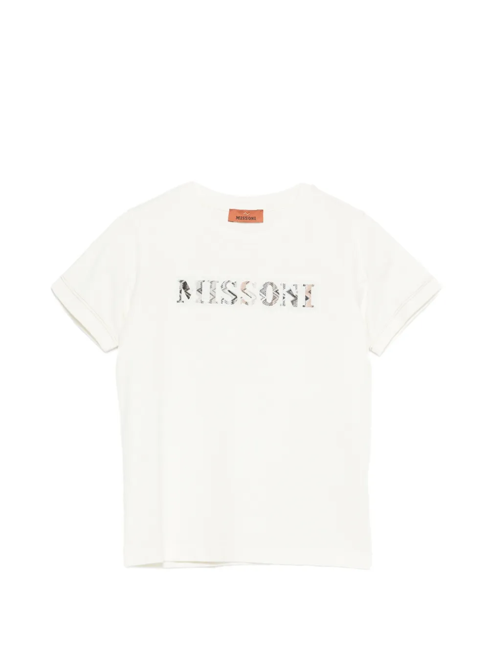 Missoni Kids logo-embroidered T-shirt - Bianco