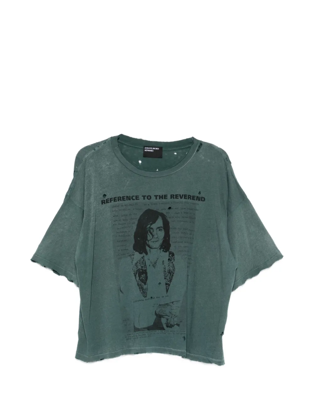 Enfants Riches Déprimés distressed graphic T-shirt - Verde