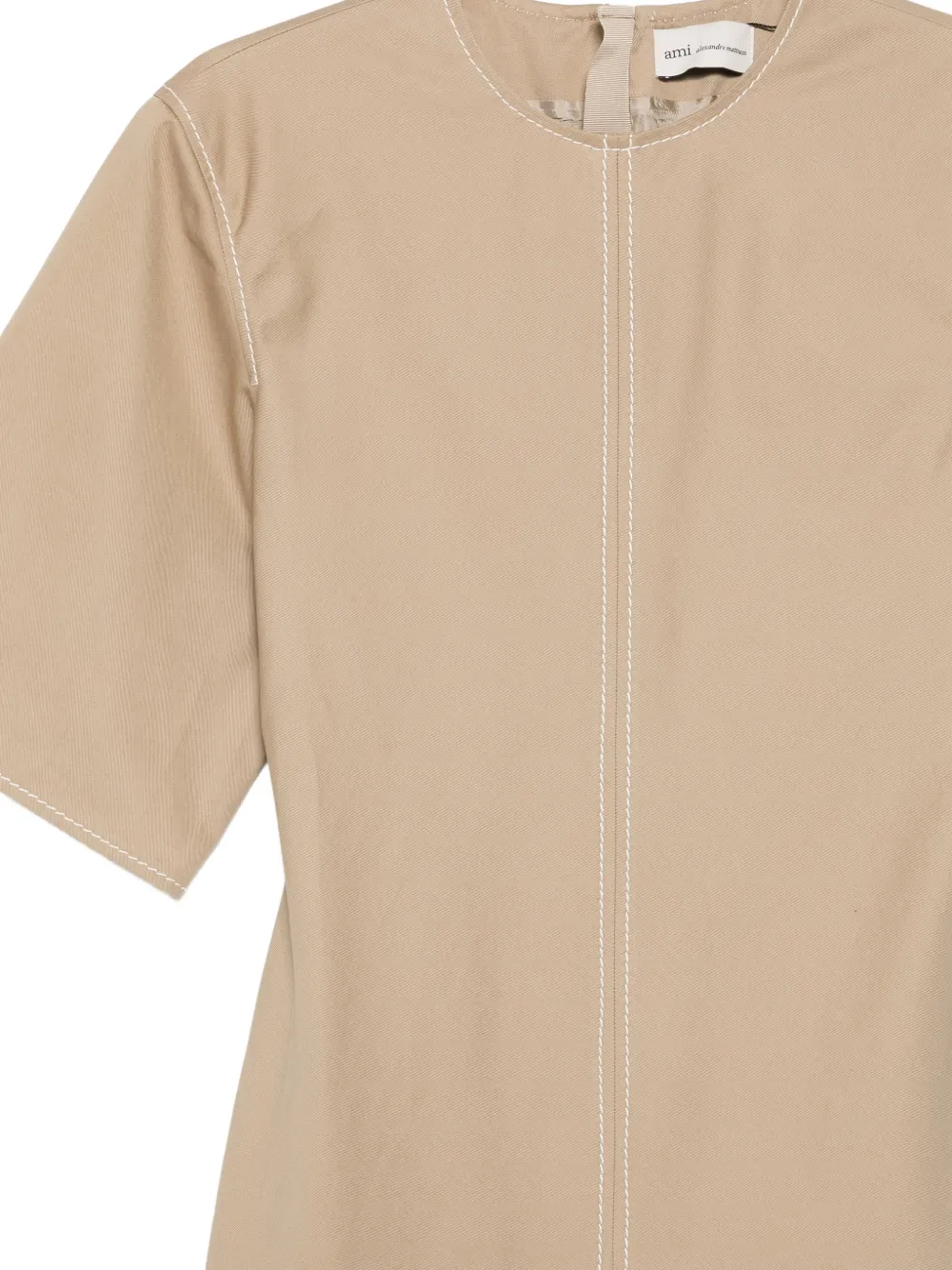 AMI Paris Jurk met stiksel Beige