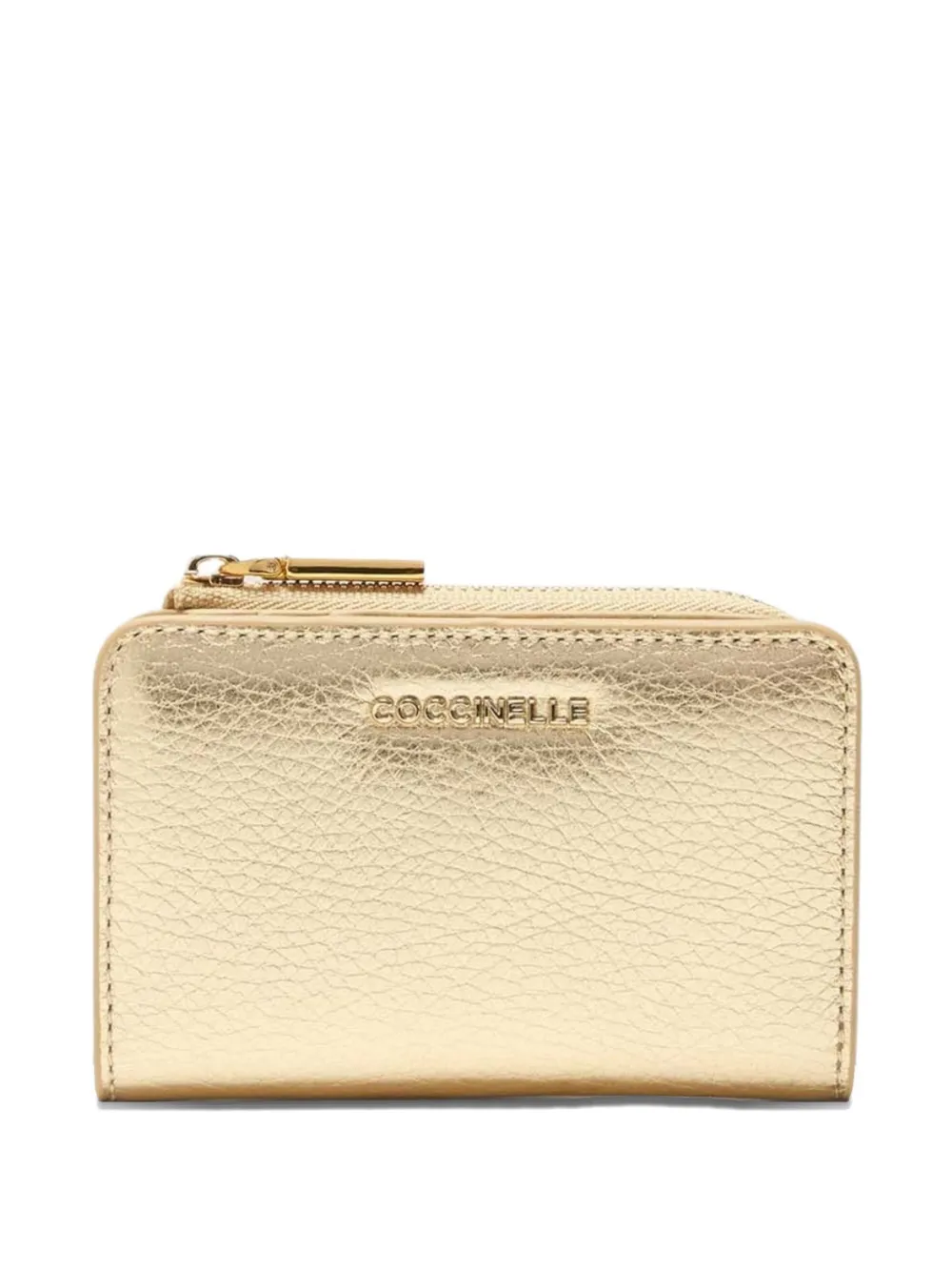 Coccinelle metallic zip wallet - Oro