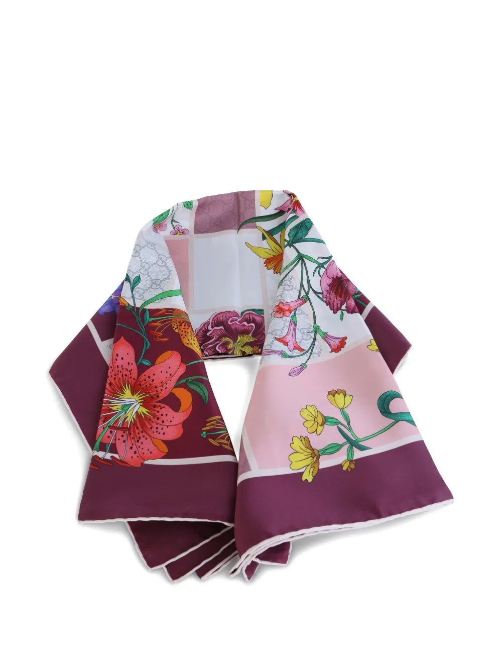 Gucci floral silk scarf - Paars