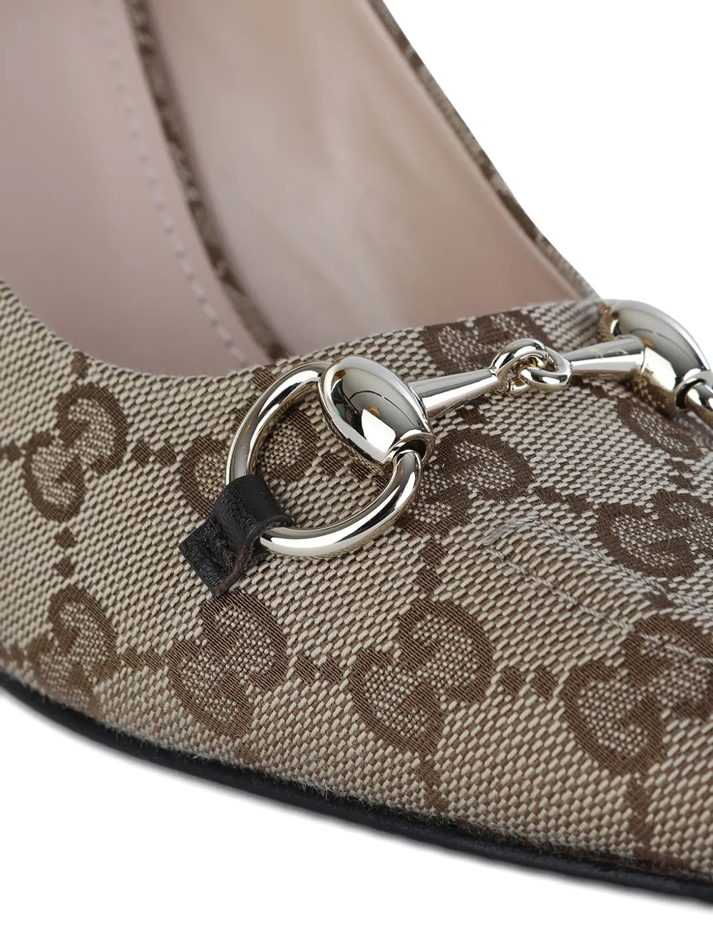 Gucci Horsebit patterned pumps Beige