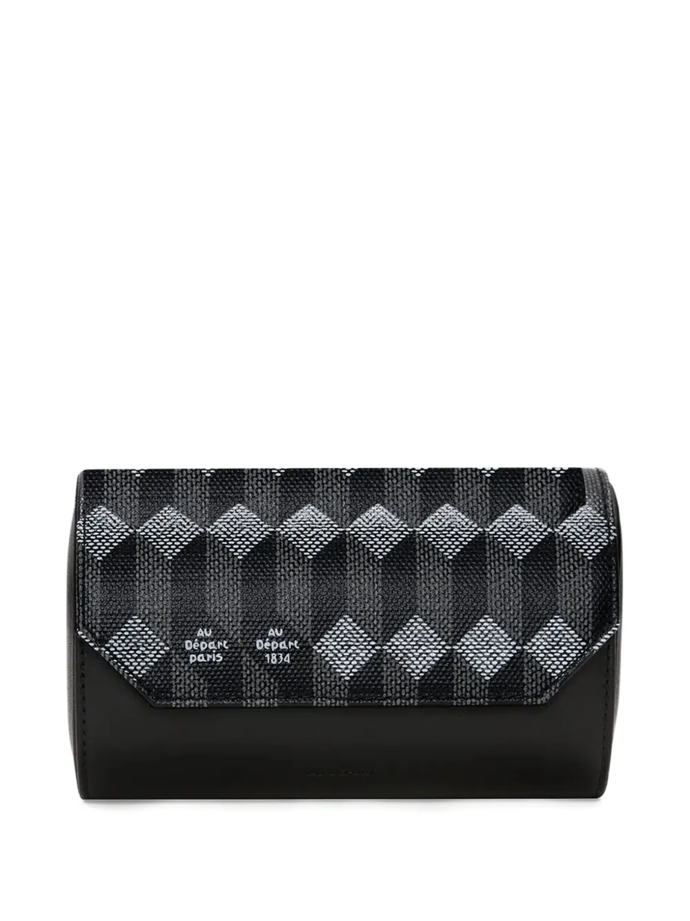 Au Départ geometric-print watch case - Nero