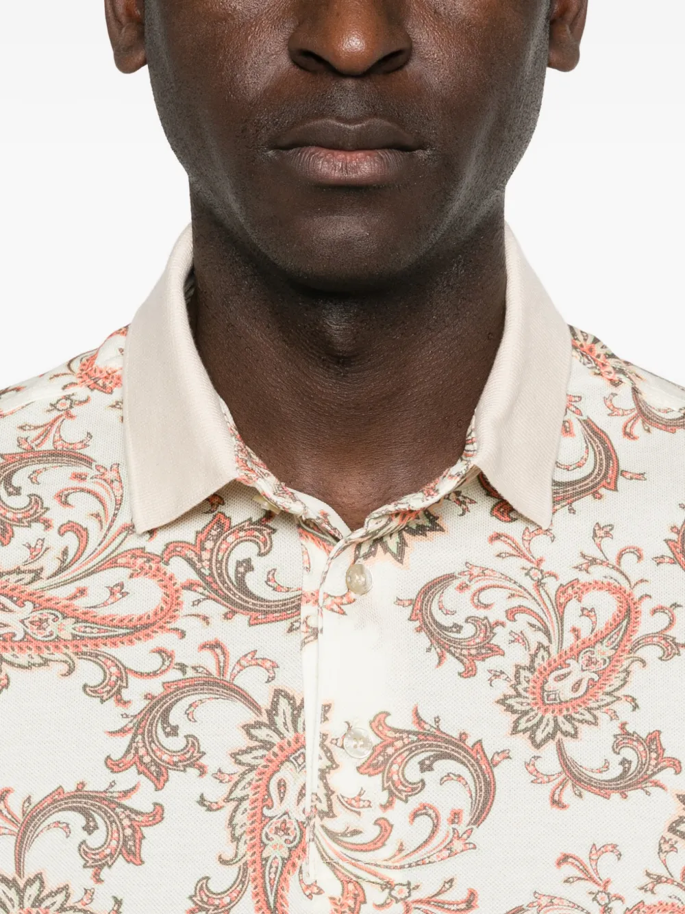 ETRO Poloshirt met paisley-print Beige