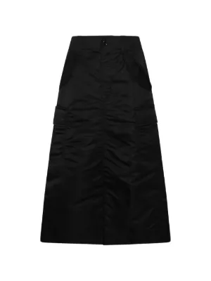 Sacai ブラック　ギャザー プリーツ切り替え アシンメトリースカート Sacai アシンメトリー スカート | ブラック | FARFETCH JP
