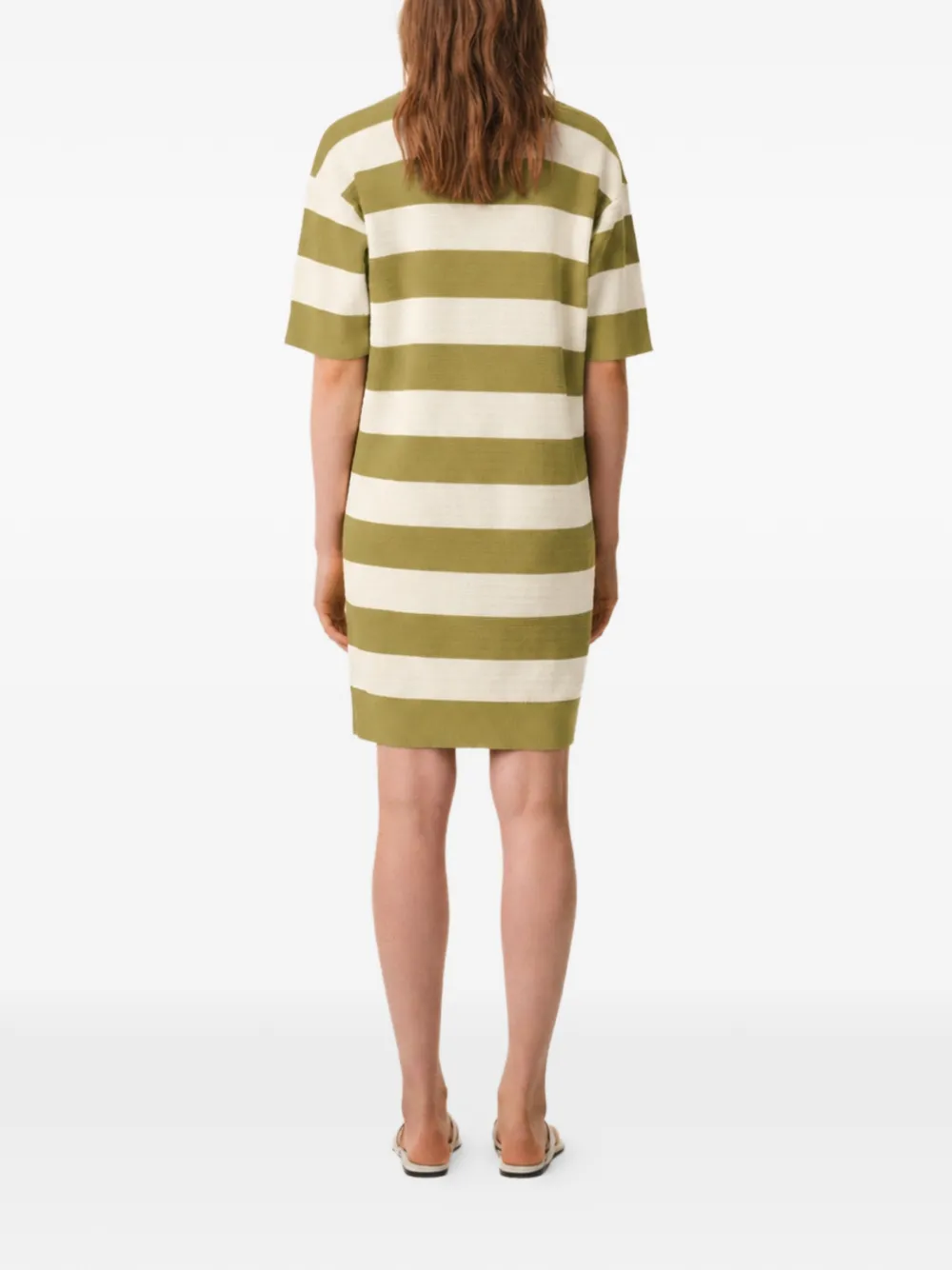 AMI Paris Ami de Coeur gestreepte mini-polojurk met patch Groen