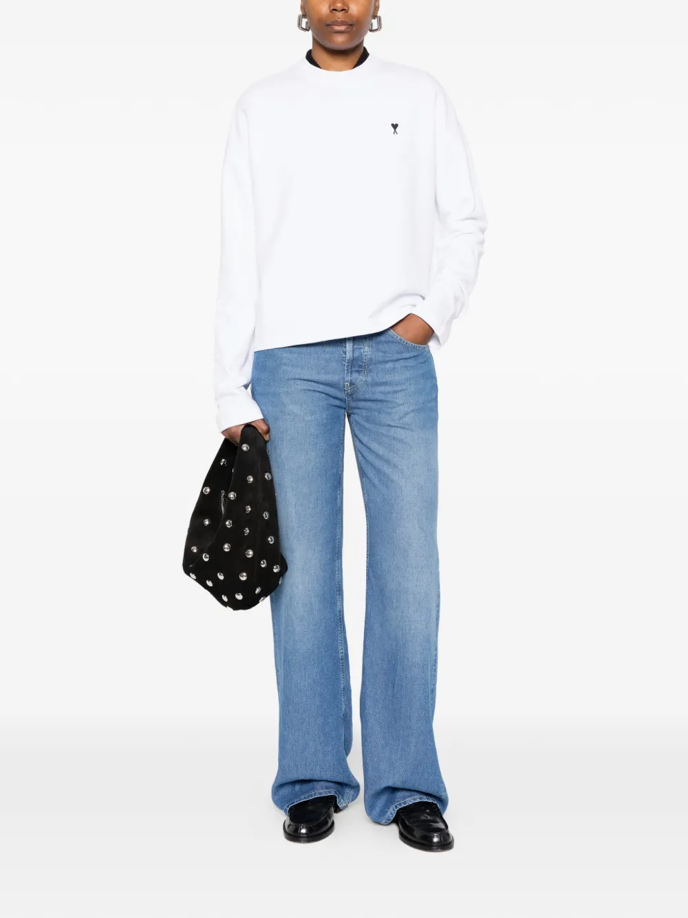 AMI Paris Sweater met borduurwerk Wit