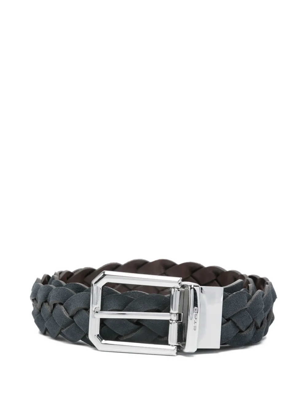 ETRO braided-leather buckle belt - Blu