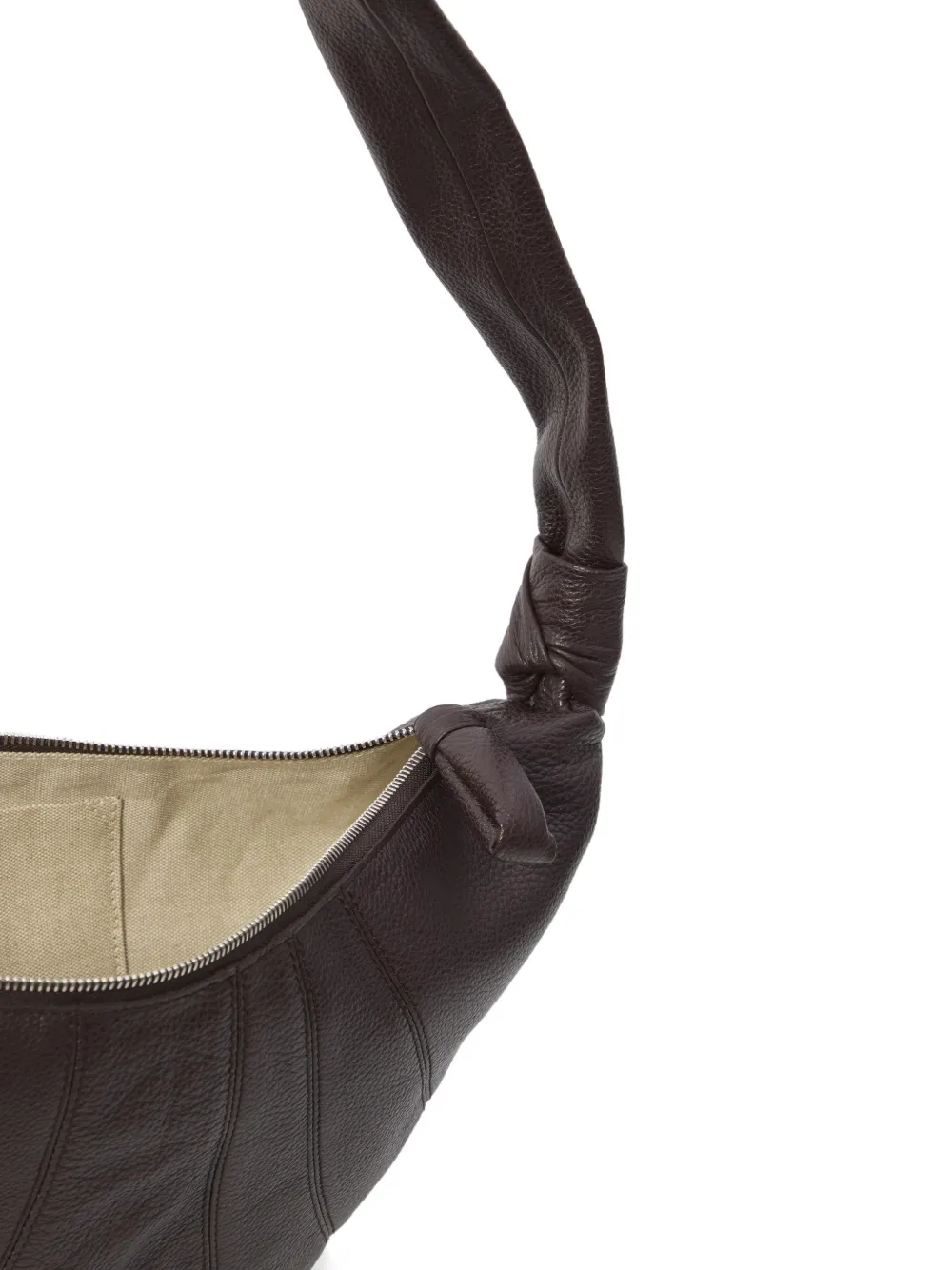 LEMAIRE Medium Croissant crossbodytas met stiksels Bruin