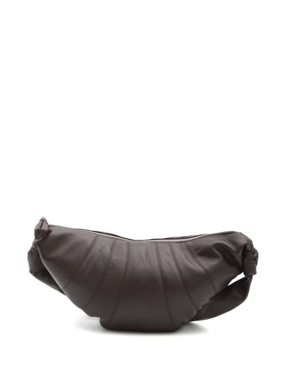 LEMAIRE medium stitched grained croissant bag - Bruin