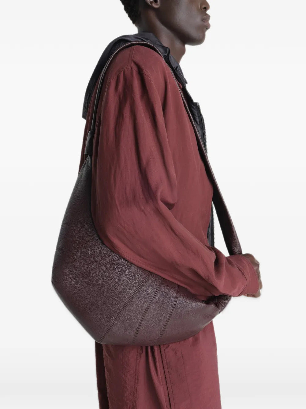 LEMAIRE Medium Croissant leren tas Bruin