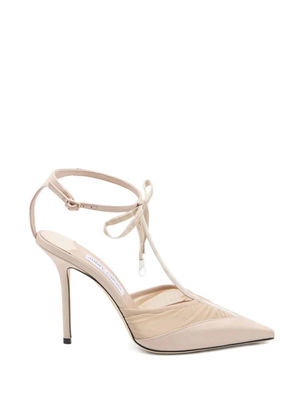 Jimmy Choo Afia crystal T-strap pumps Beige