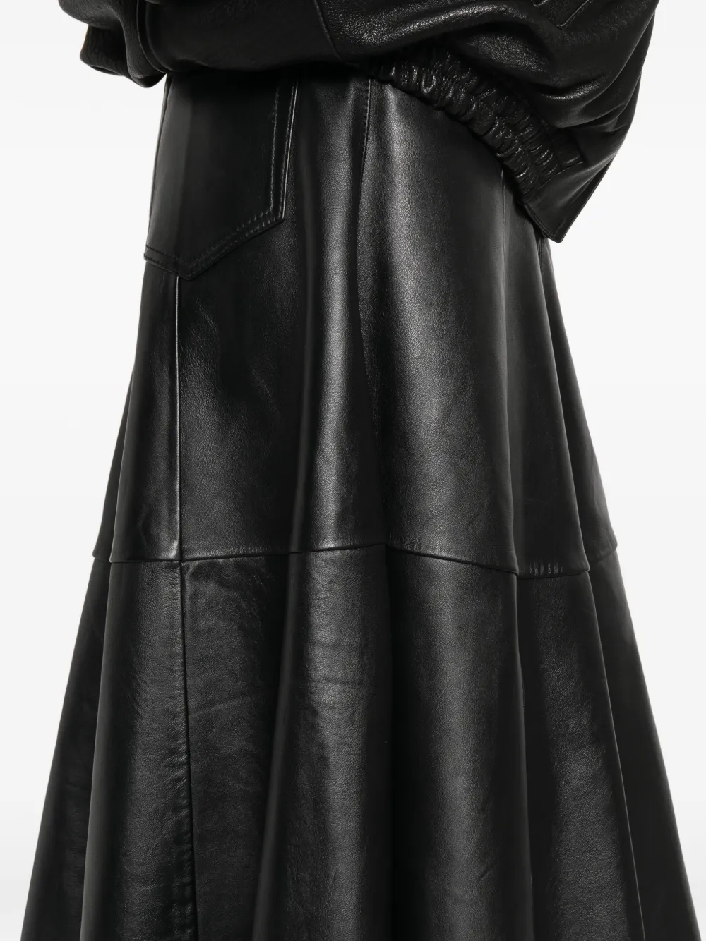 Haikure Serenity leren midi-rok Zwart