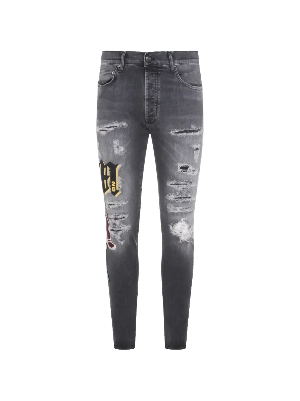 AMIRI ripped patch skinny jeans - Grigio