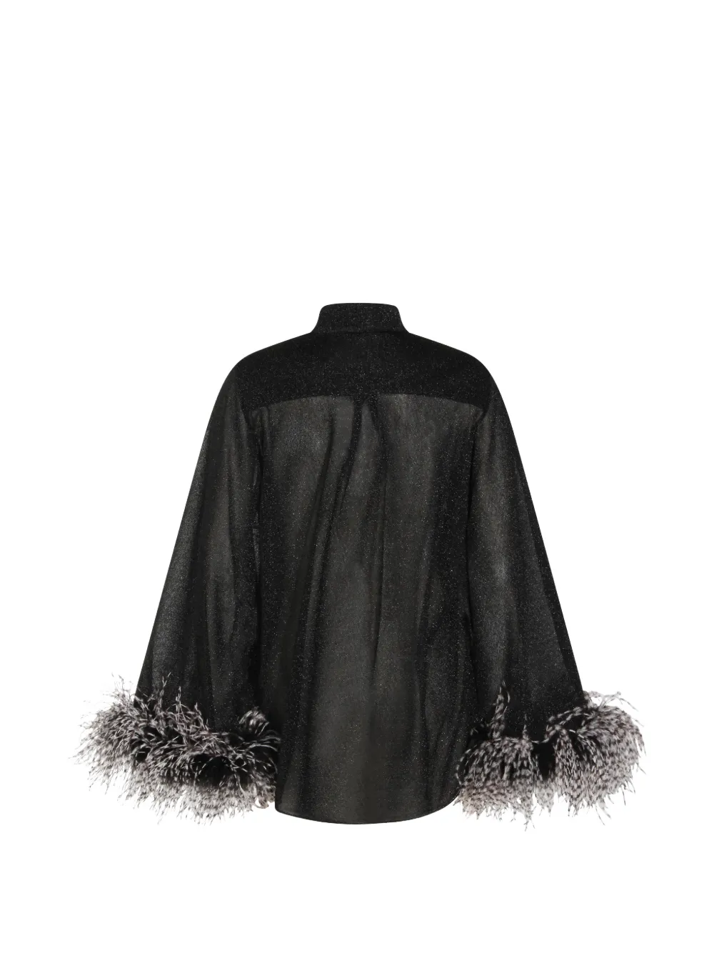 Os&eacute;ree plumage-embellishment shirt - Zwart