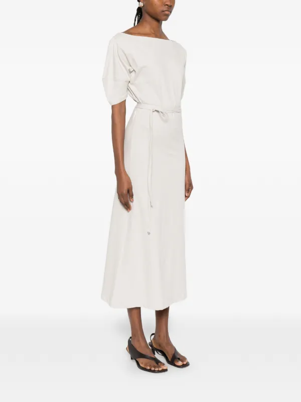 lemaire midi dress LEMAIRE Draped V-neck Midi Dress | Neutrals