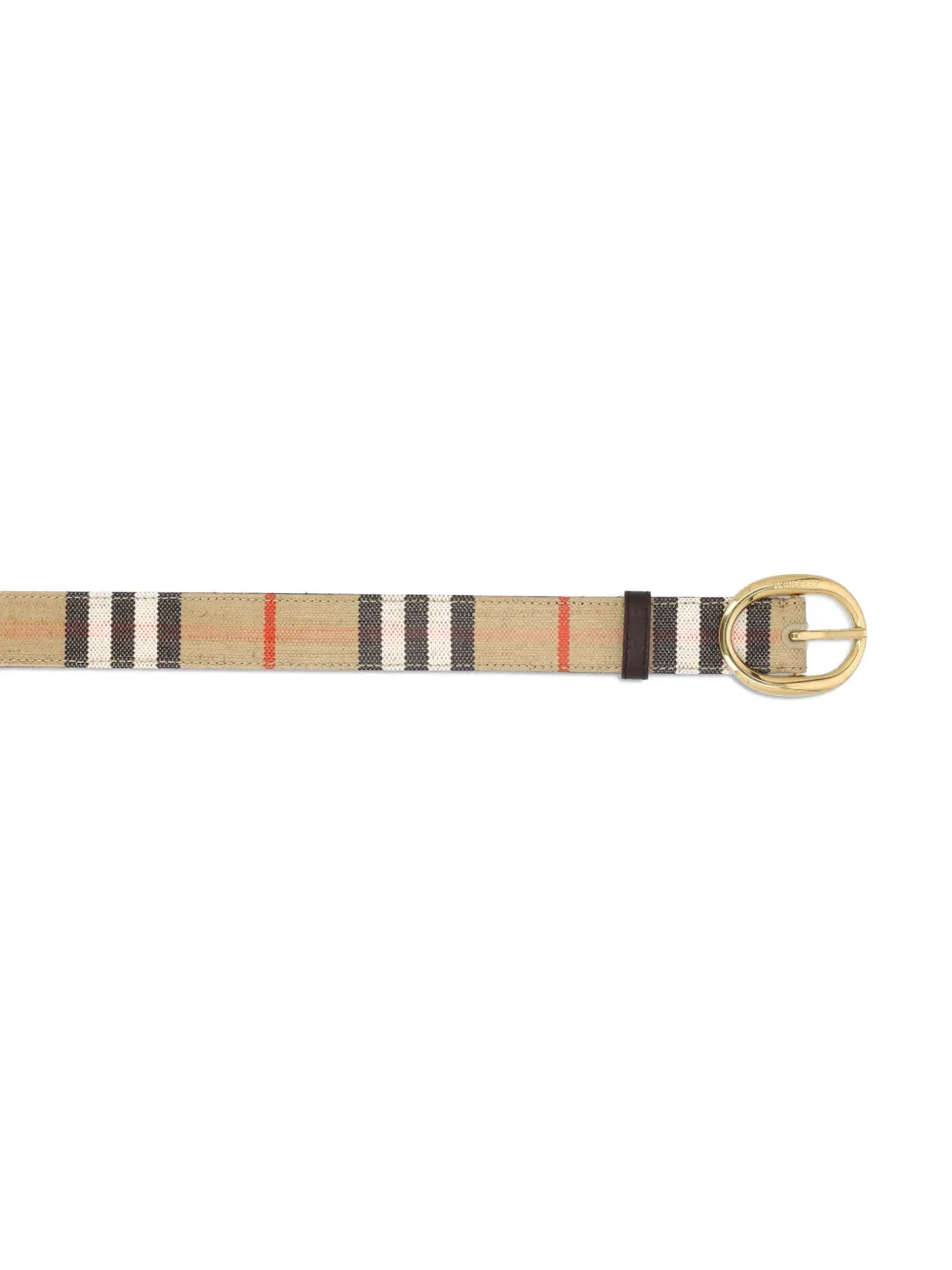 Burberry check oval-buckle belt - Beige