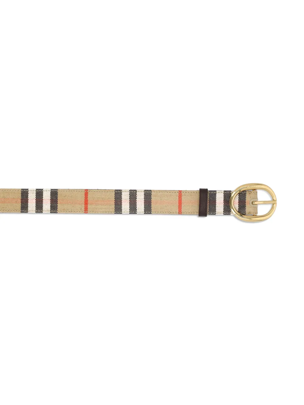  Burberry Check Oval-buckle Belt - Neutrals 