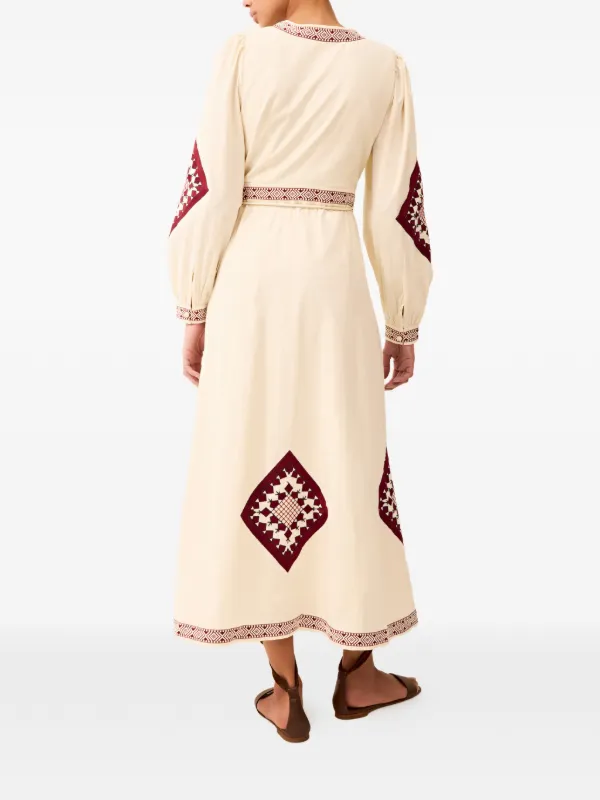 Marie Oliver Naomi Embroidered Midi Dress | Neutrals | FARFETCH GE Marie Oliver Naomi Embroidered Midi Dress | Neutrals | FARFETCH GE