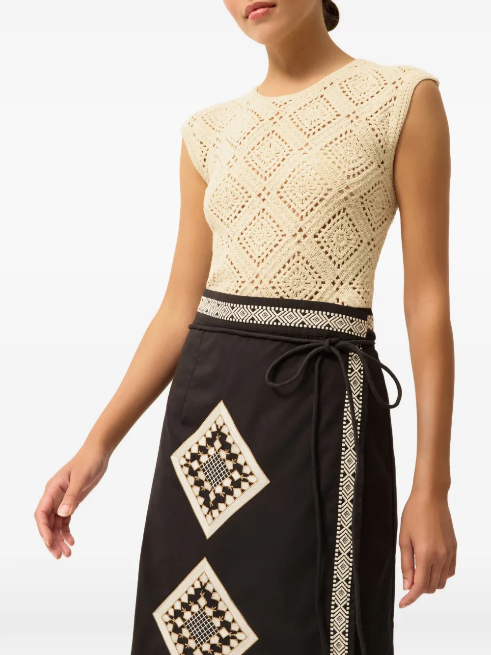  Marie Oliver Rainey Crochet Blouse - Neutrals 