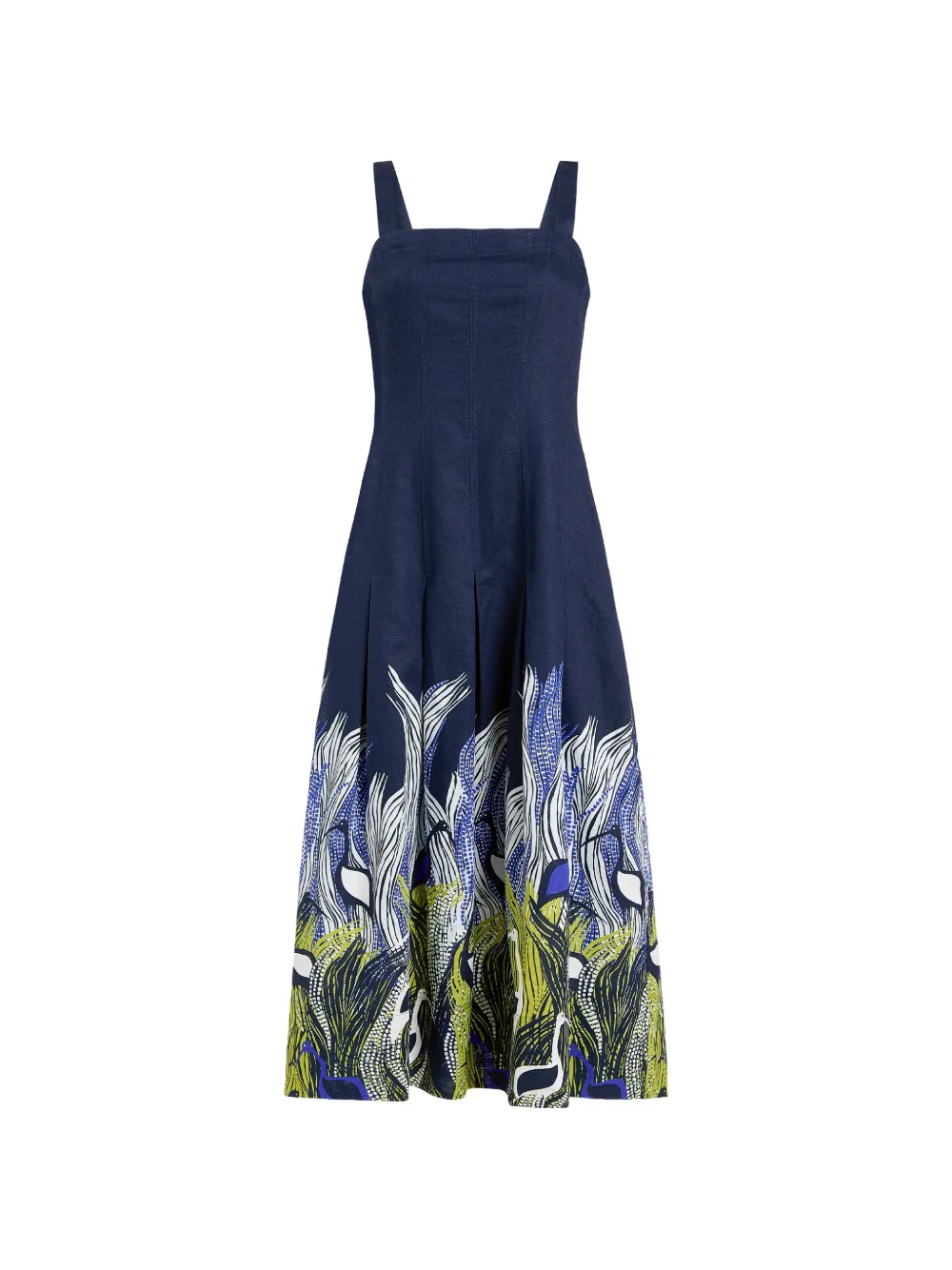 Marie Oliver Dixon square-neck printed midi dress - Blu