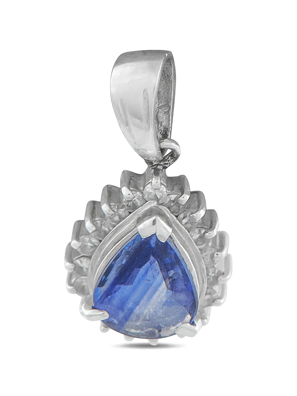 LB Exclusive platinum diamond and sapphire embellished pendant - Argento