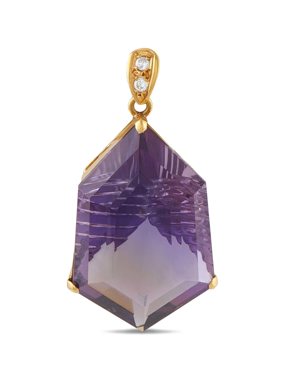 LB Exclusive 18K yellow-gold diamond and amethyst pendant - Oro