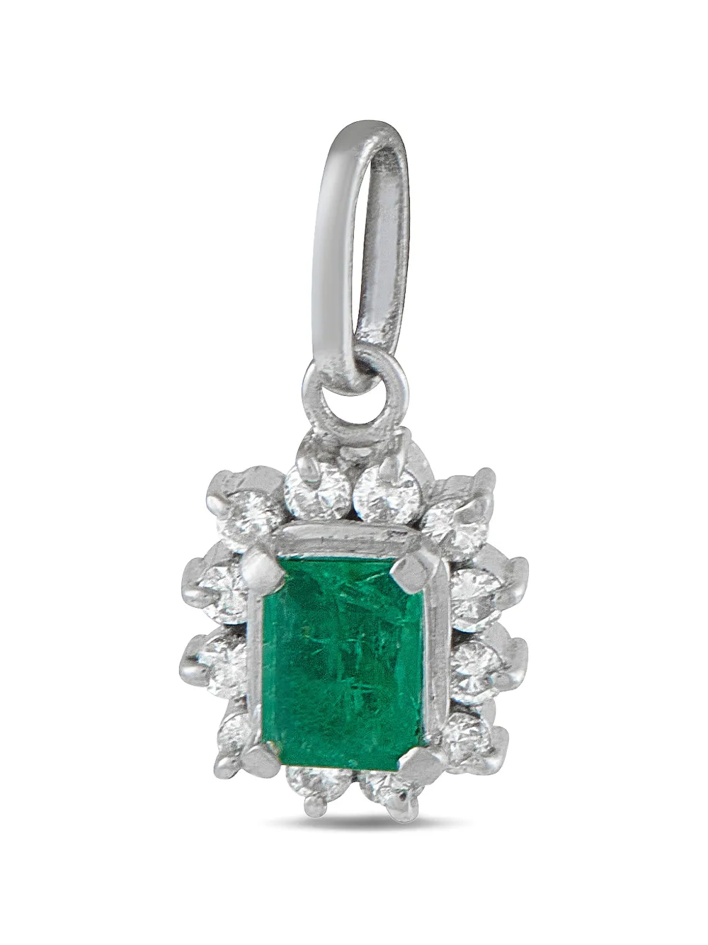 LB Exclusive emerald and diamond embellished pendant - Argento