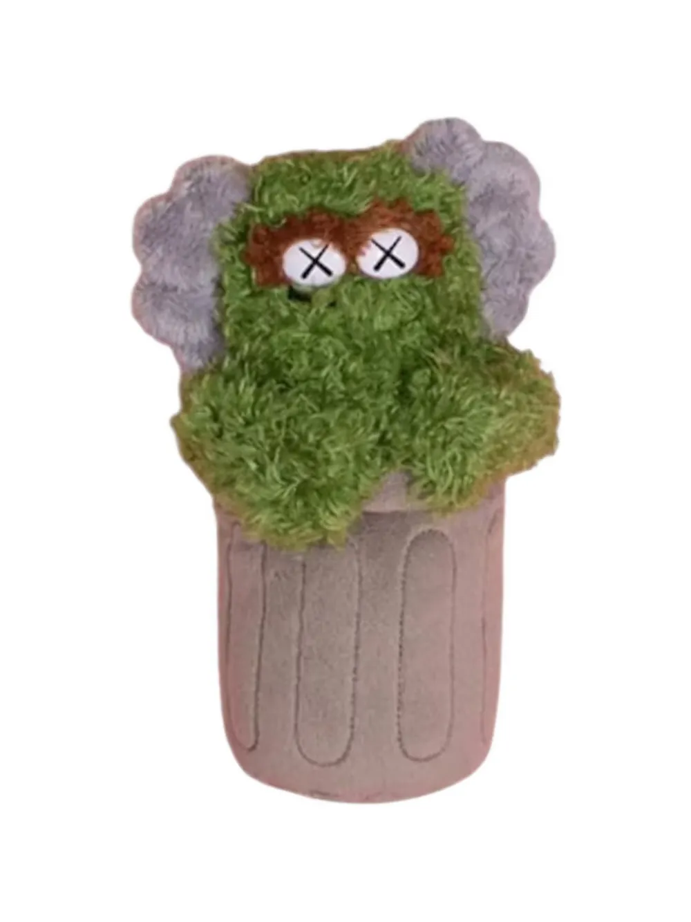 KAWS x Sesame Street oscar grouch plush keyring - Verde