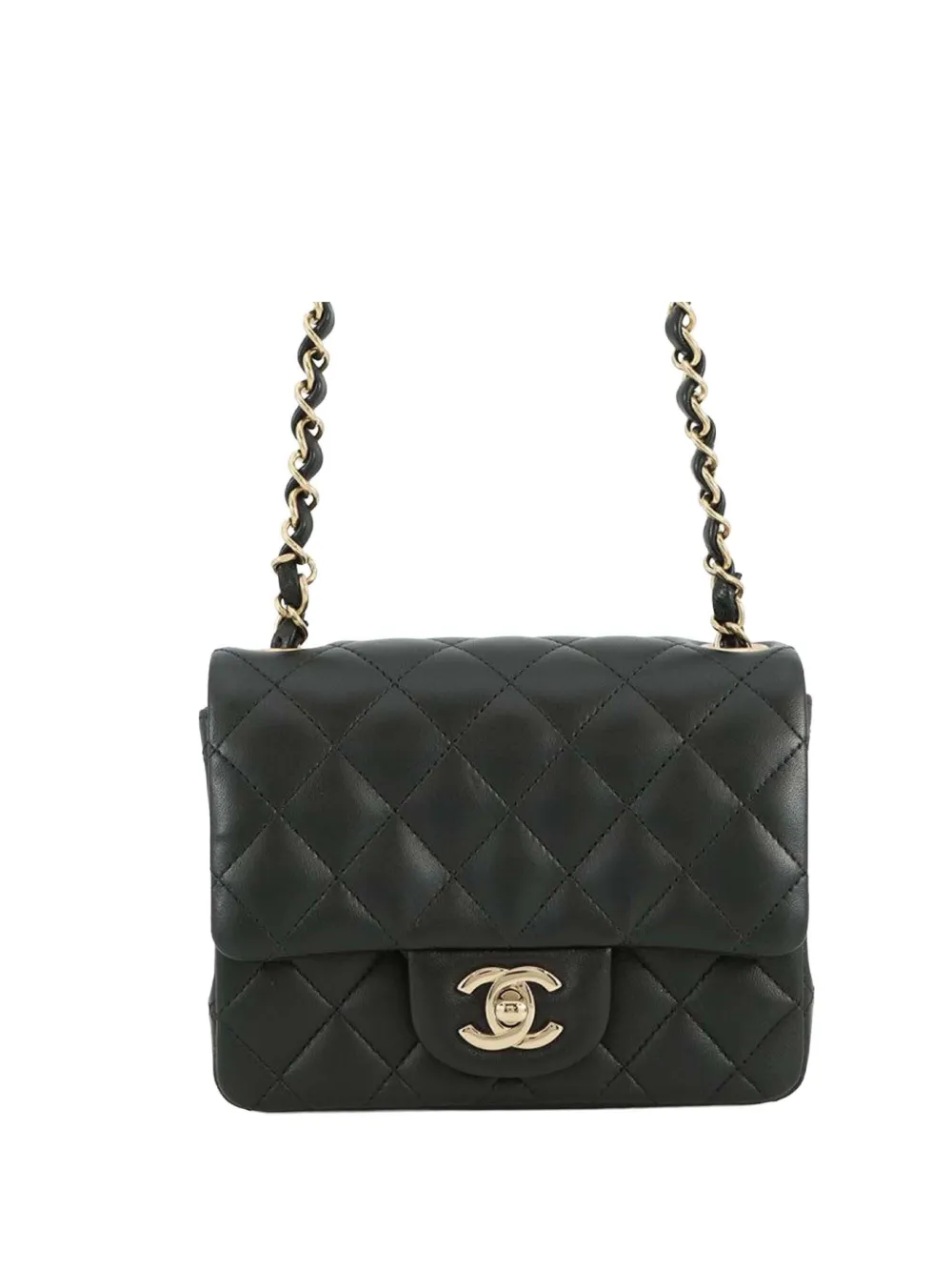 CHANEL Pre-Owned 2021-2025 Mini Square Classic Lambskin Single Flap crossbody bag - Nero