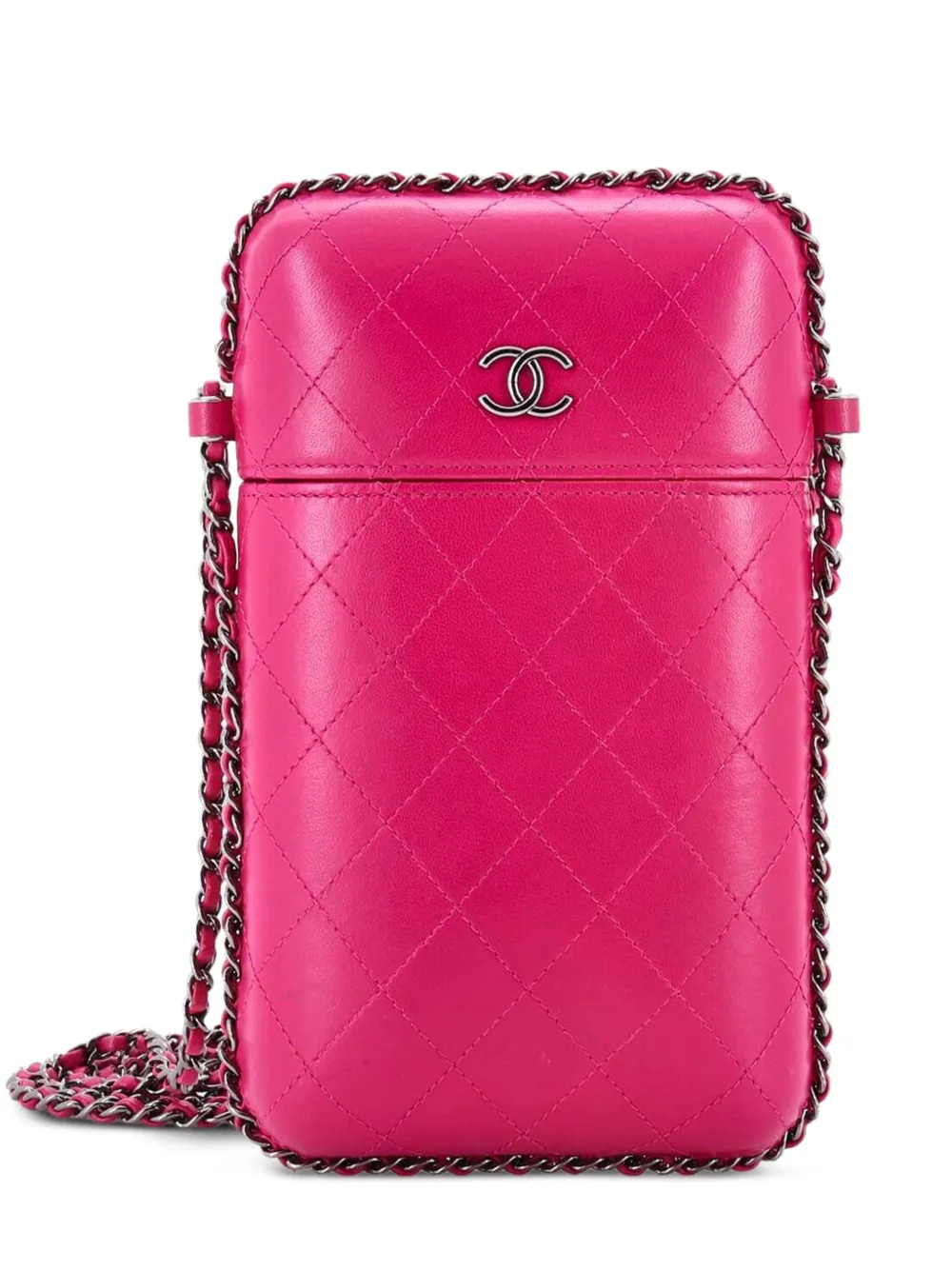 CHANEL Pre-Owned Borsa a tracolla in pelle di agnello trapuntata con catena - Viola