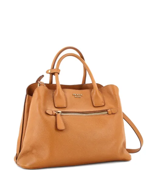 Prada Pre-Owned Cuir Promenade Front Zip Saffiano Leather Large tote bag