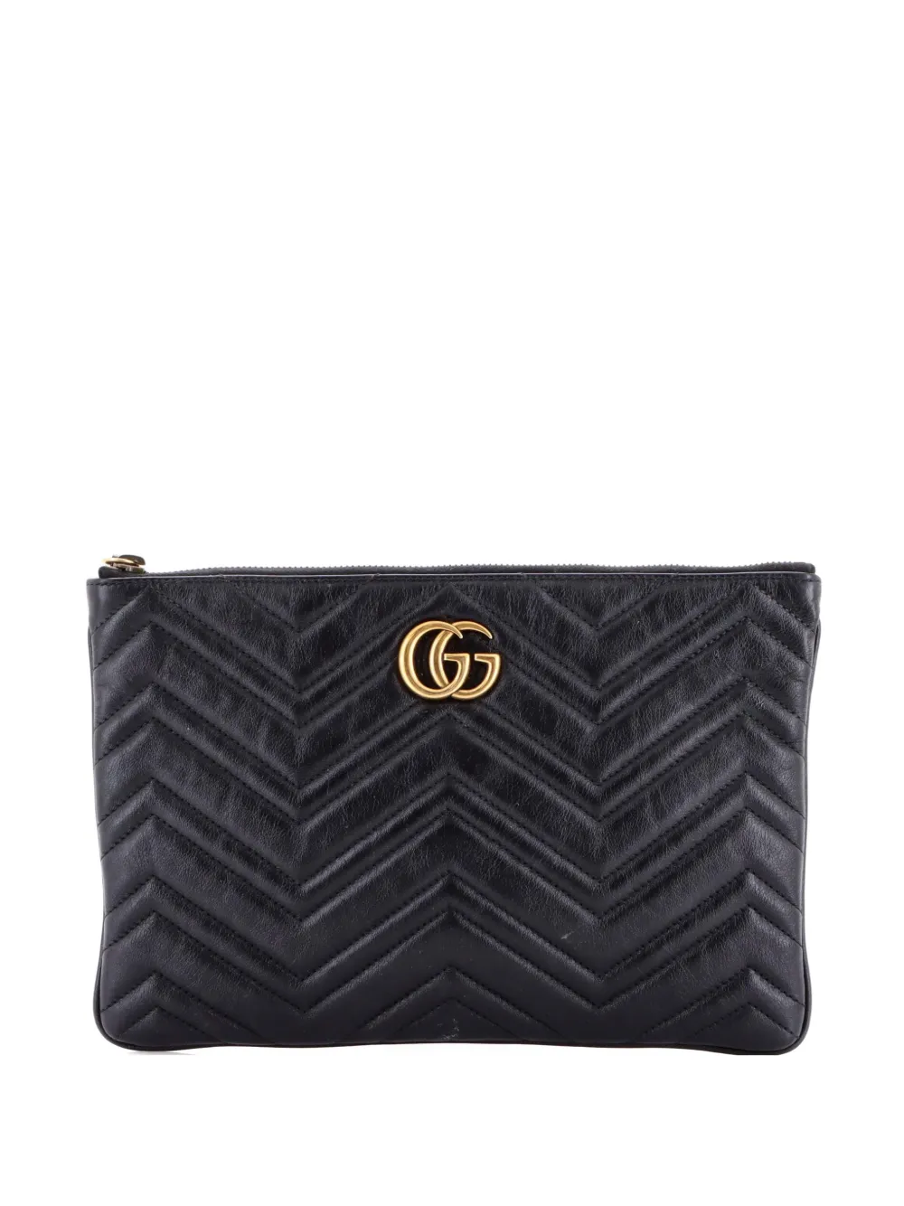 Gucci Pre-Owned Clutch GG Marmont in pelle matelassé - Nero